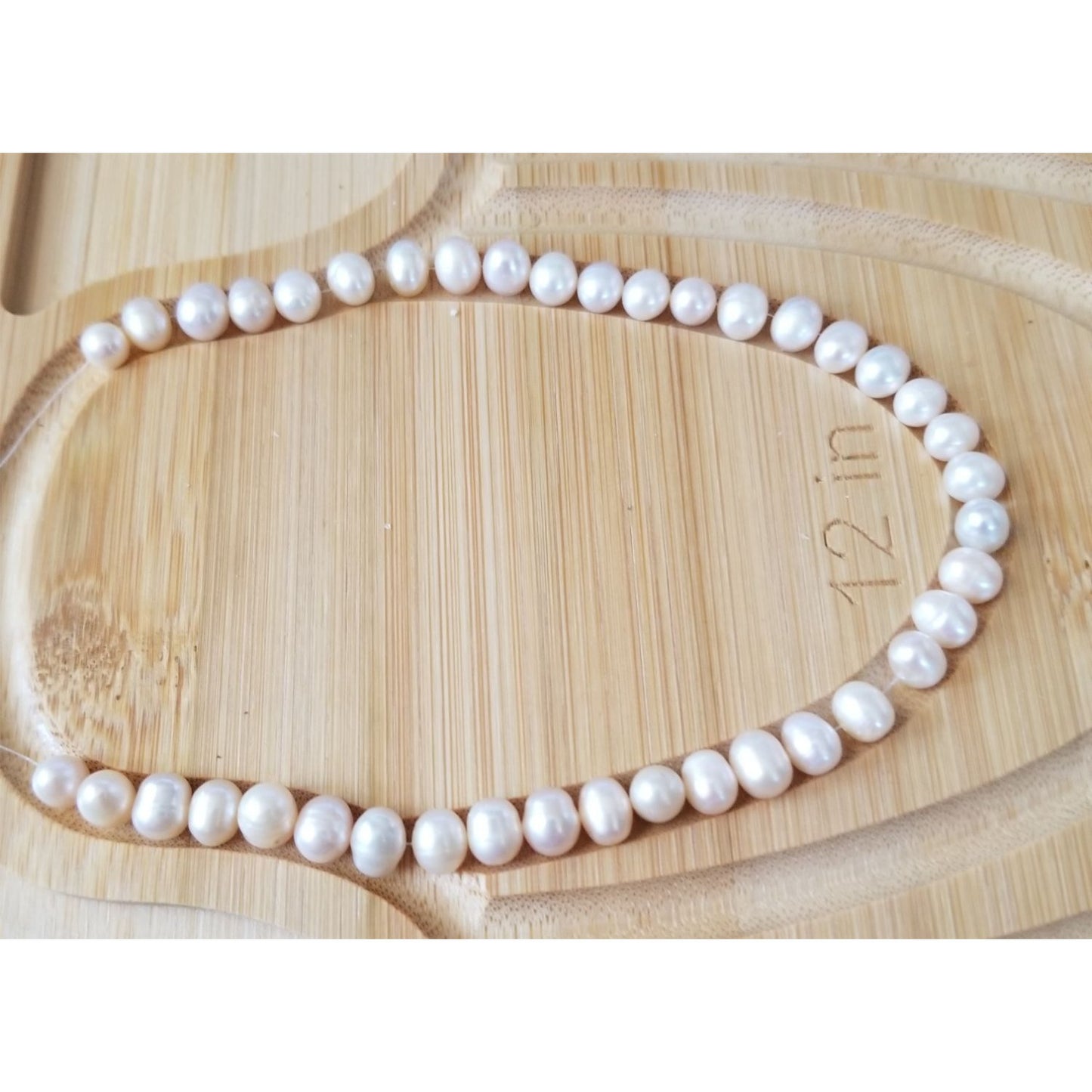 Loose Pearl White Pillow Bag 5 N  Round 10 mm  Bin Pearl 27 Pcs  118.5  ct  23.8 gr  10" Drilled
