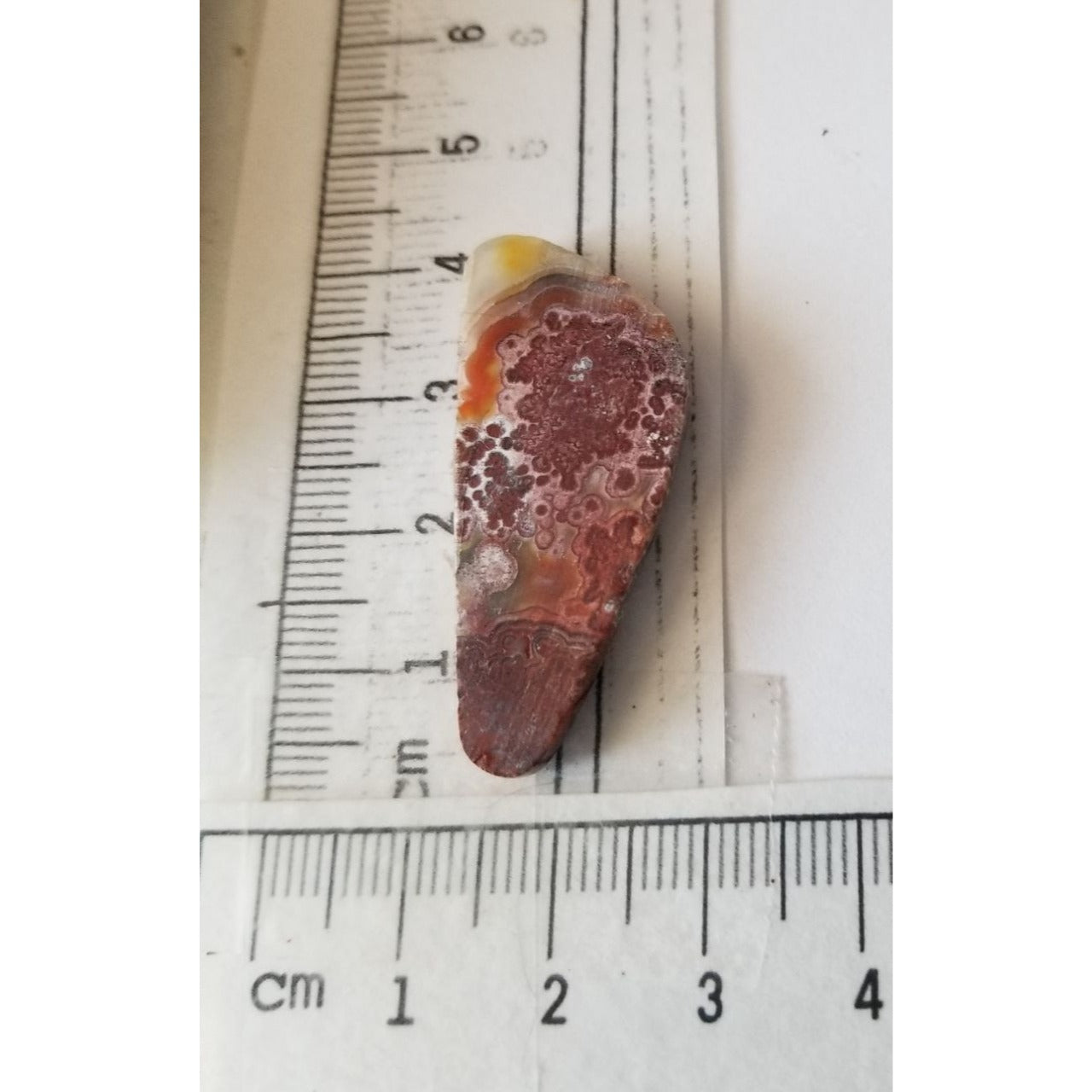 Loose Gemstone Crazy Lace Agate 2cm x 4cm 19.5 ct  3.8 gr Red White Brown