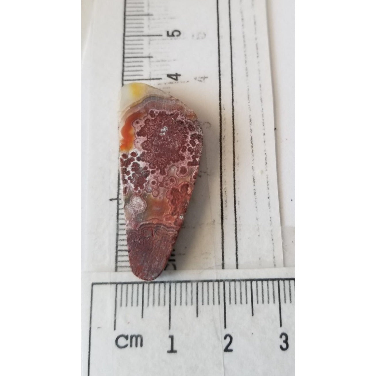 Loose Gemstone Crazy Lace Agate 2cm x 4cm 19.5 ct  3.8 gr Red White Brown