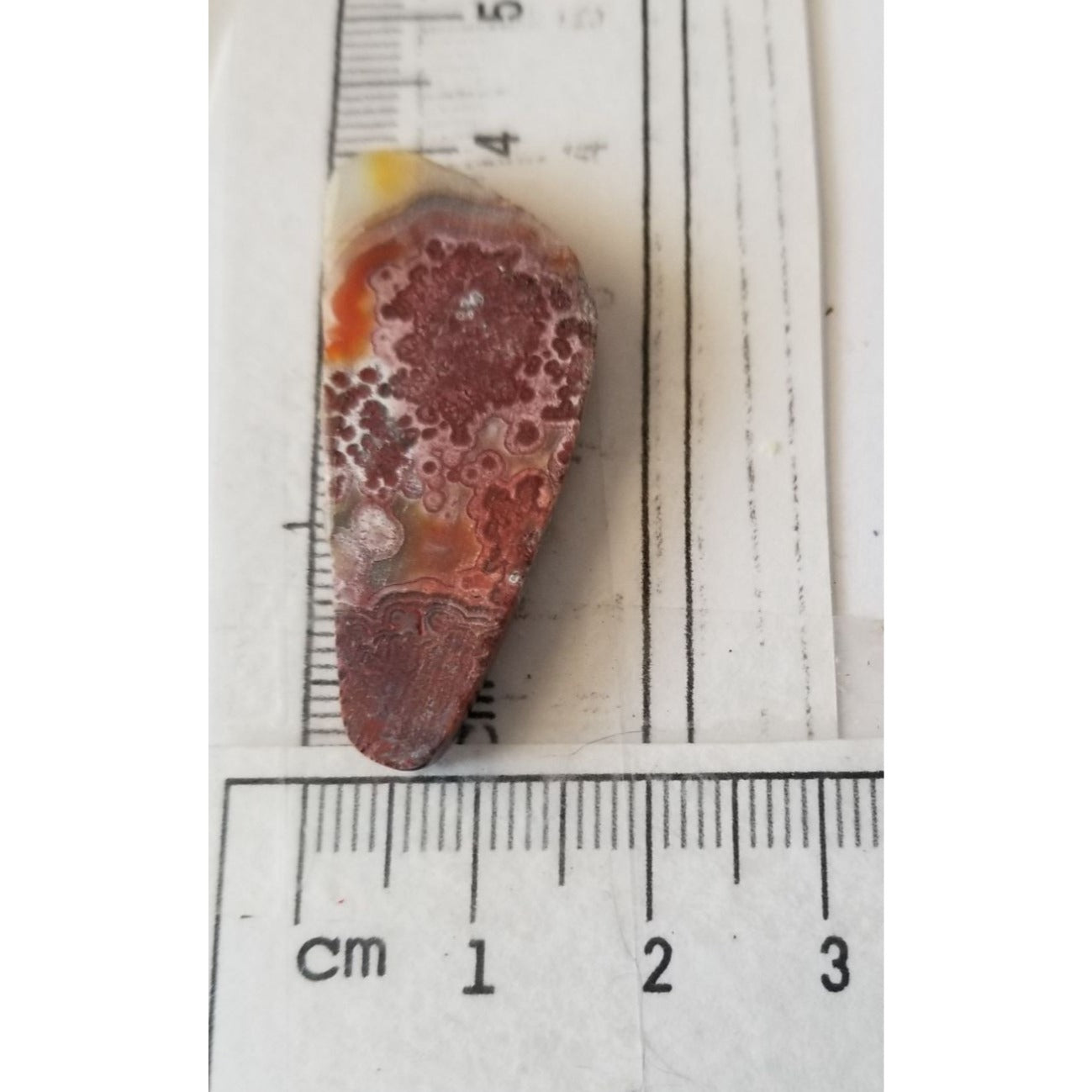 Loose Gemstone Crazy Lace Agate 2cm x 4cm 19.5 ct  3.8 gr Red White Brown