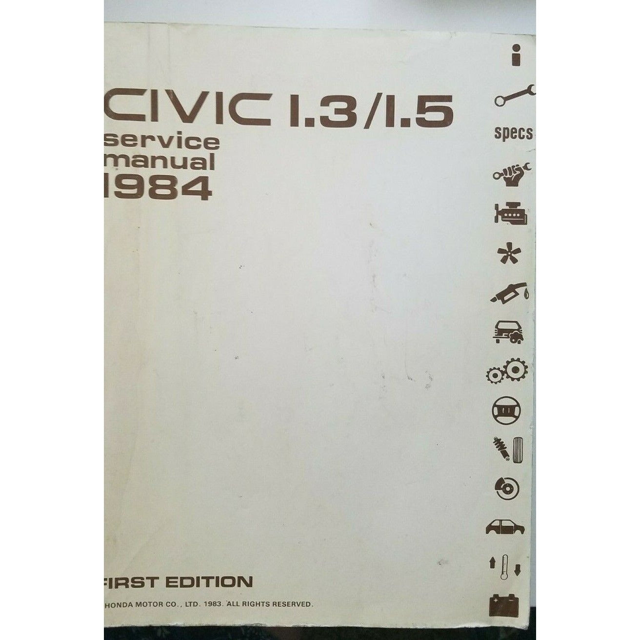 Book 1984  Honda Civic 1.3 / 1.5 Service Manual First Edition Car