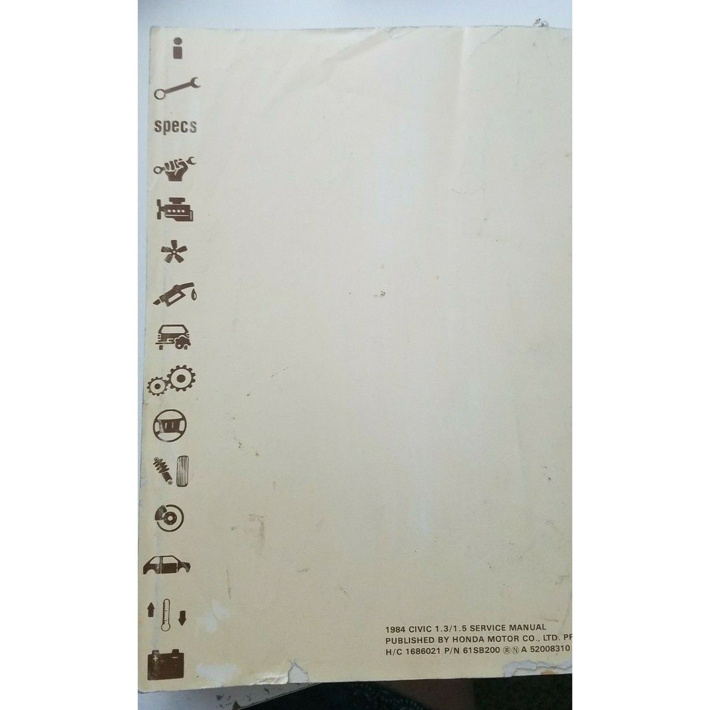 Book 1984  Honda Civic 1.3 / 1.5 Service Manual First Edition Car