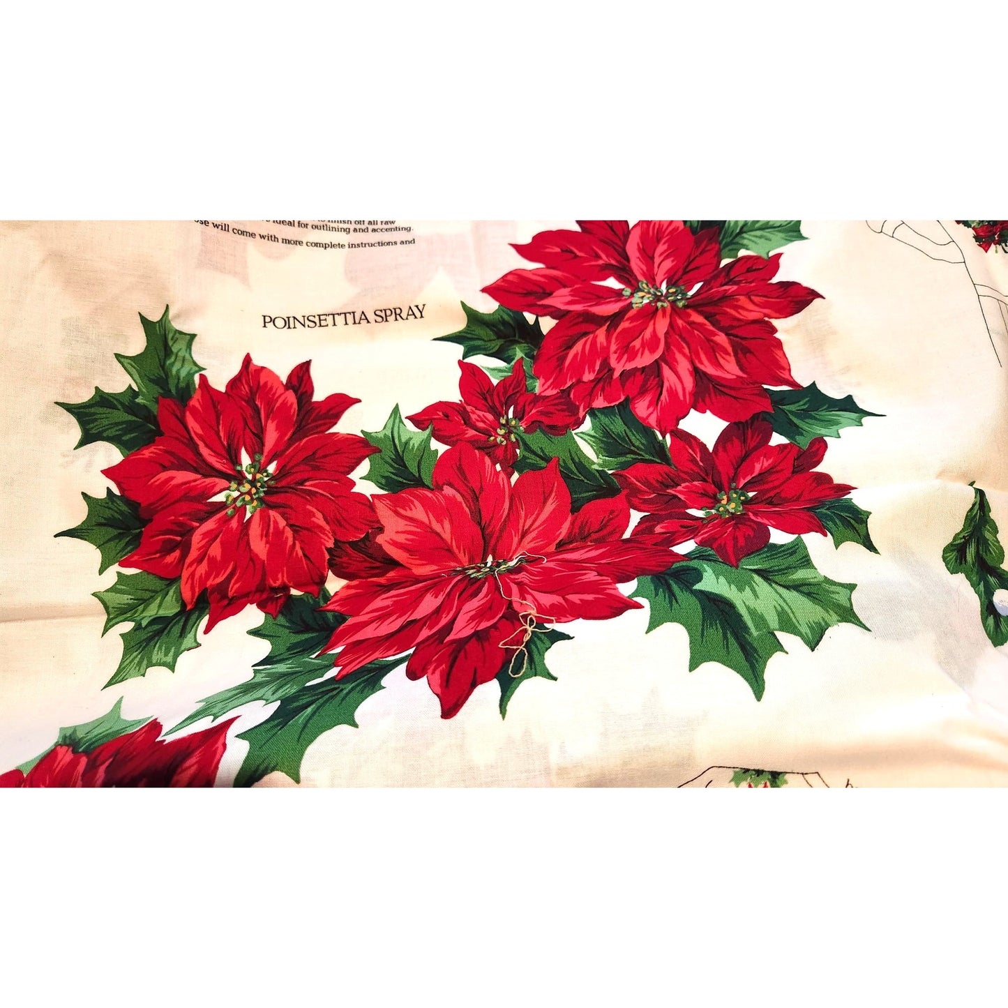 Craft Kit  Christmas Greenery Wearable Art Flowers Birds Ribbon Bows 46" x 36"