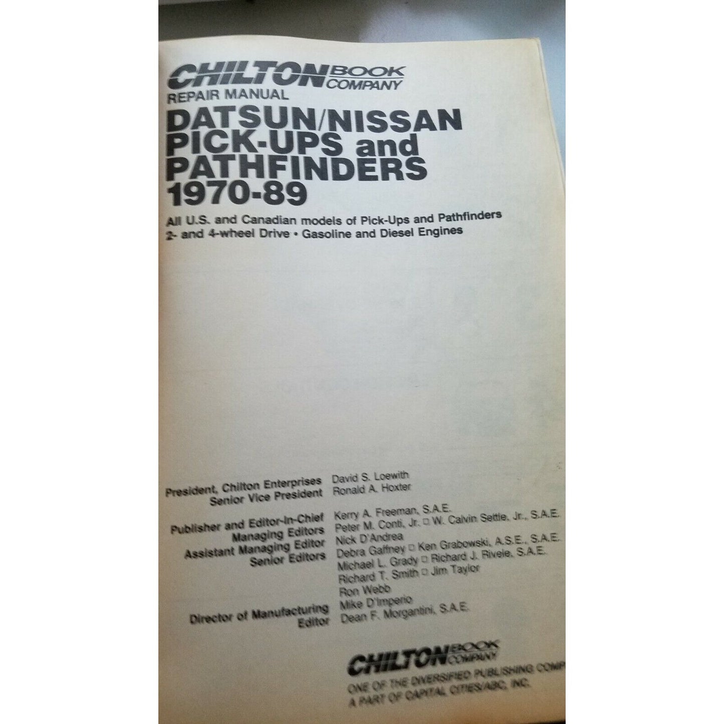 Book 1970- 1989 Chilton's Datsun Nissan Pick-Ups Pathfinder Repair Manual  #6816