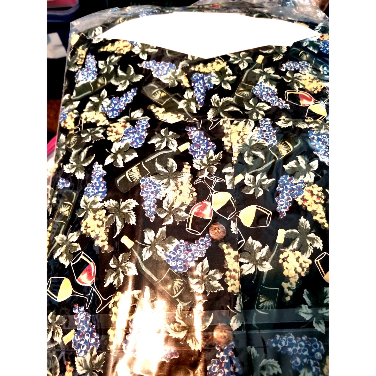 Dem"Crazy Original Shirt Men Small Wine Bottle Glasses Grapes Short Sleeve Button-Up  Shirt 100% Cotton