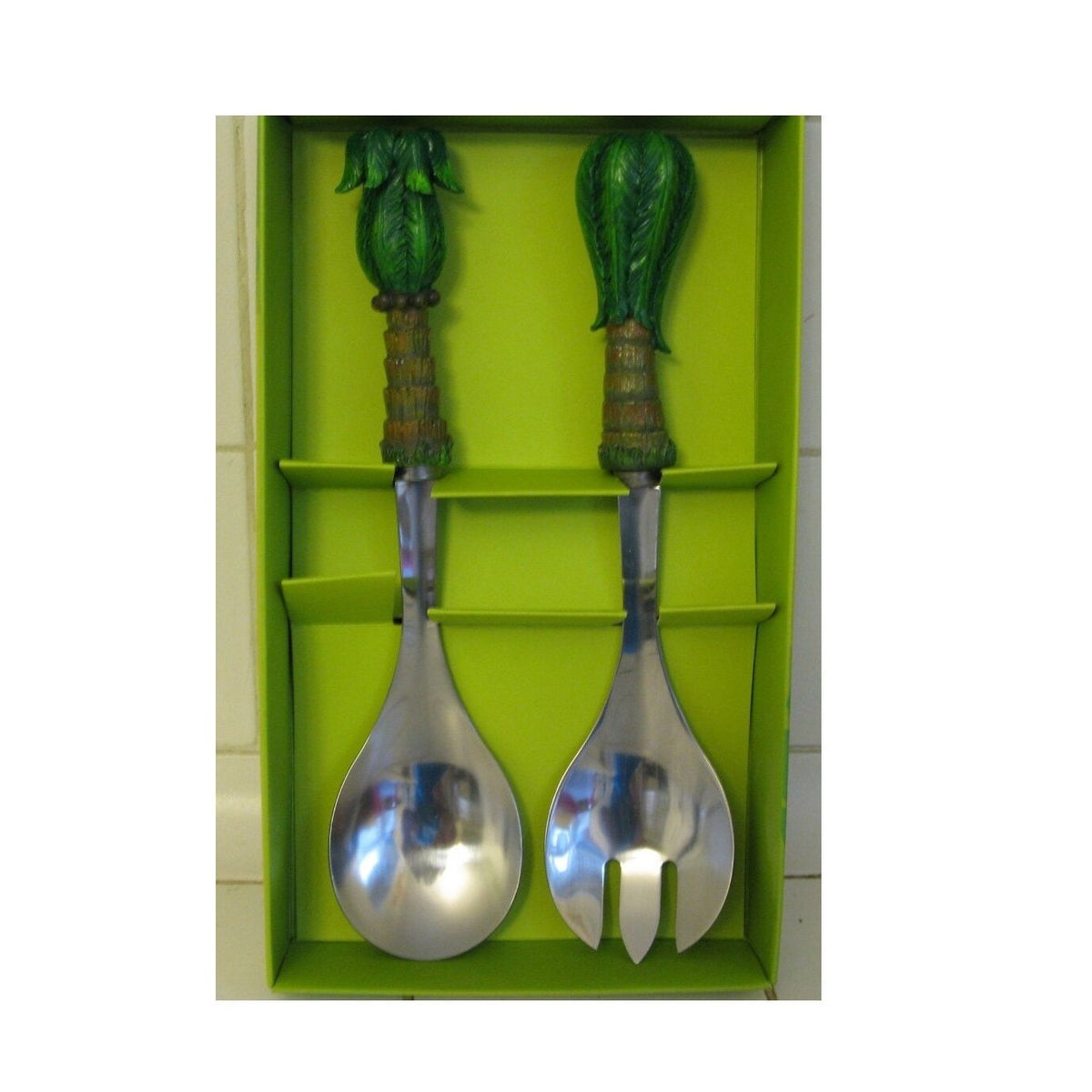 Kitchen Salad Server Palm Tree Serving Pasta  Set 2 piece Supreme 18/8 stainless steel