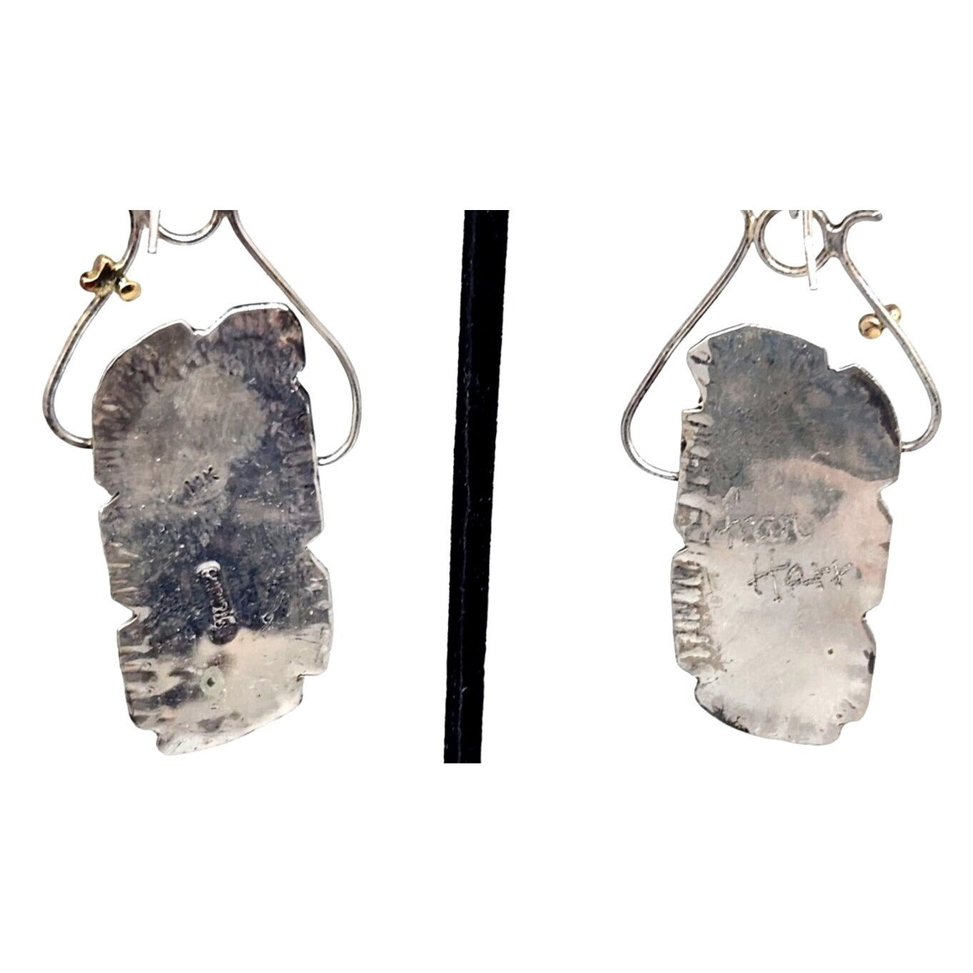 Earrings Birdseye Jasper Earrings Gold Accents 20 Gr 925 Silver 14K Gold Silver Hooks