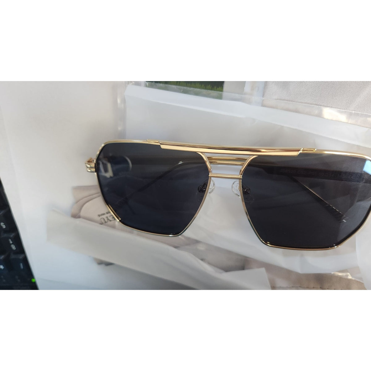 Sunglasses 2 Pair Jacieyu Polarized Women's Men Retro Oversized Square Vintage Fashion Cleaning cloth Fabric Case Shades Classic Large Metal