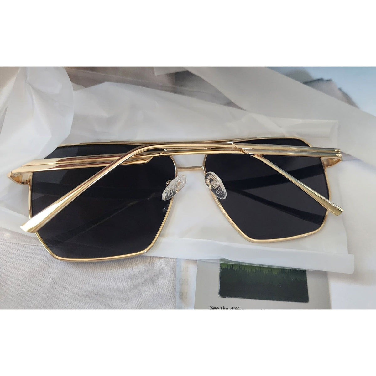 Sunglasses 2 Pair Jacieyu Polarized Women's Men Retro Oversized Square Vintage Fashion Cleaning cloth Fabric Case Shades Classic Large Metal
