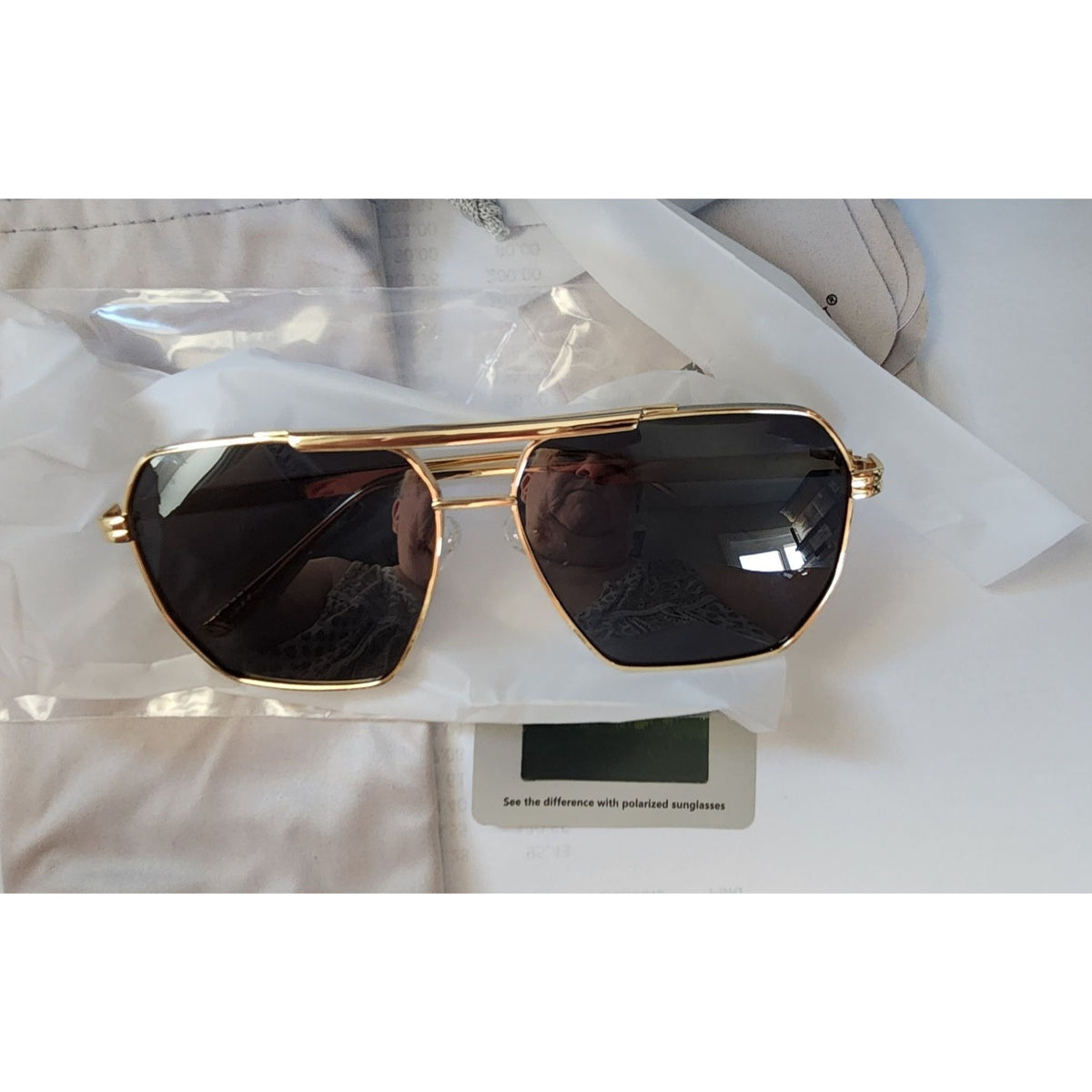 Sunglasses 2 Pair Jacieyu Polarized Women's Men Retro Oversized Square Vintage Fashion Cleaning cloth Fabric Case Shades Classic Large Metal
