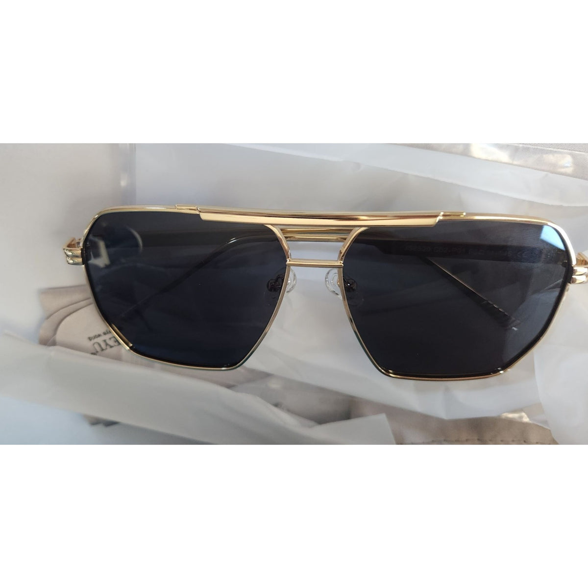 Sunglasses 2 Pair Jacieyu Polarized Women's Men Retro Oversized Square Vintage Fashion Cleaning cloth Fabric Case Shades Classic Large Metal