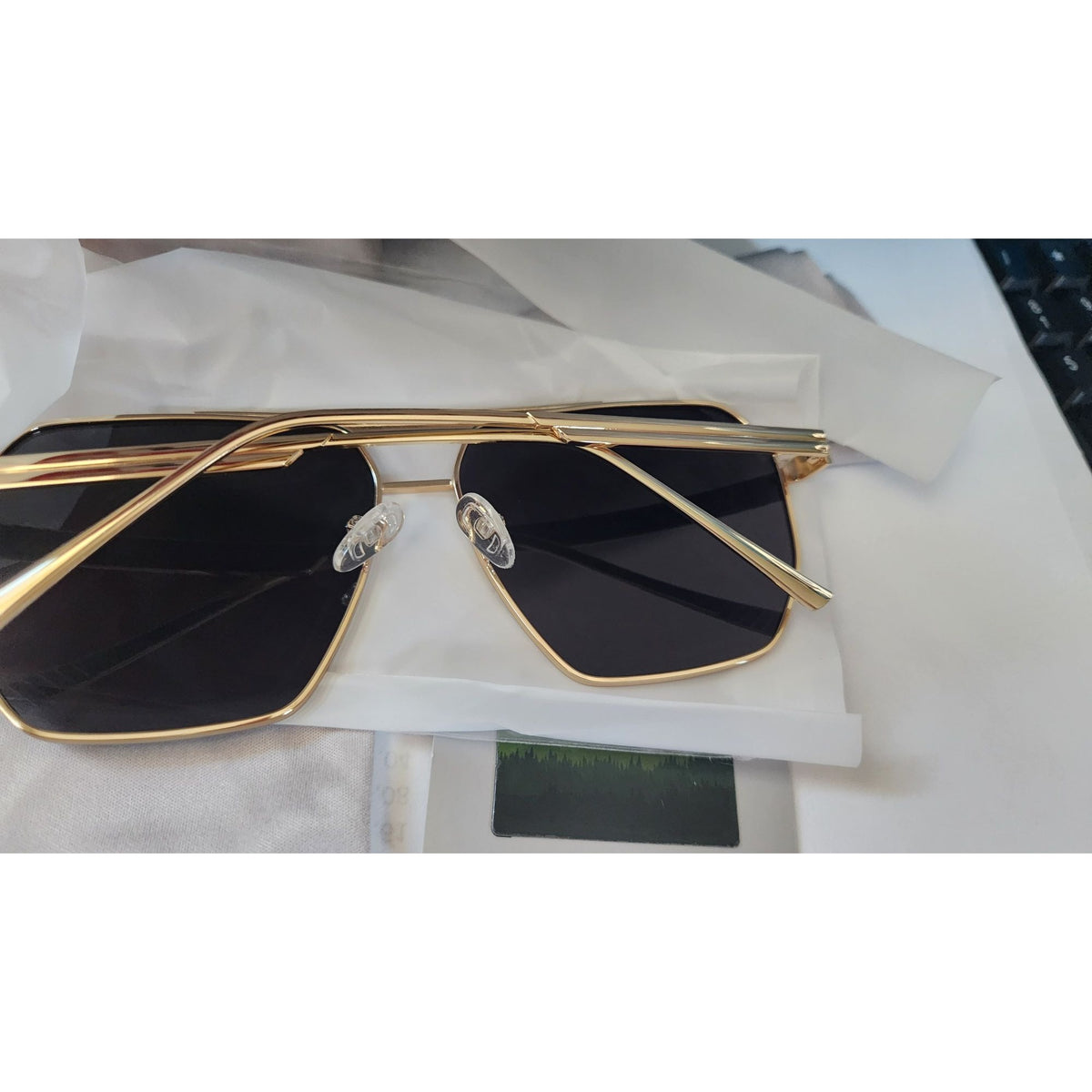Sunglasses 2 Pair Jacieyu Polarized Women's Men Retro Oversized Square Vintage Fashion Cleaning cloth Fabric Case Shades Classic Large Metal