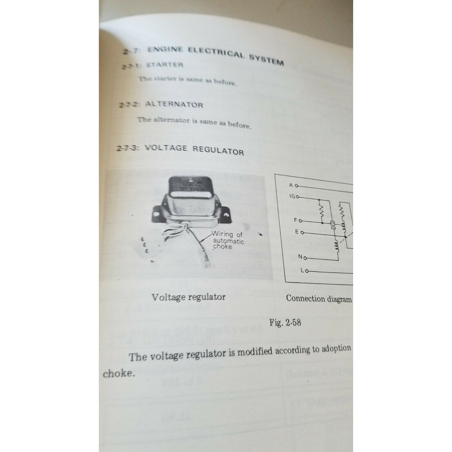 Book  1974  Subaru 1400 MSA 102 B Year USA Model Service Manual Engine Section