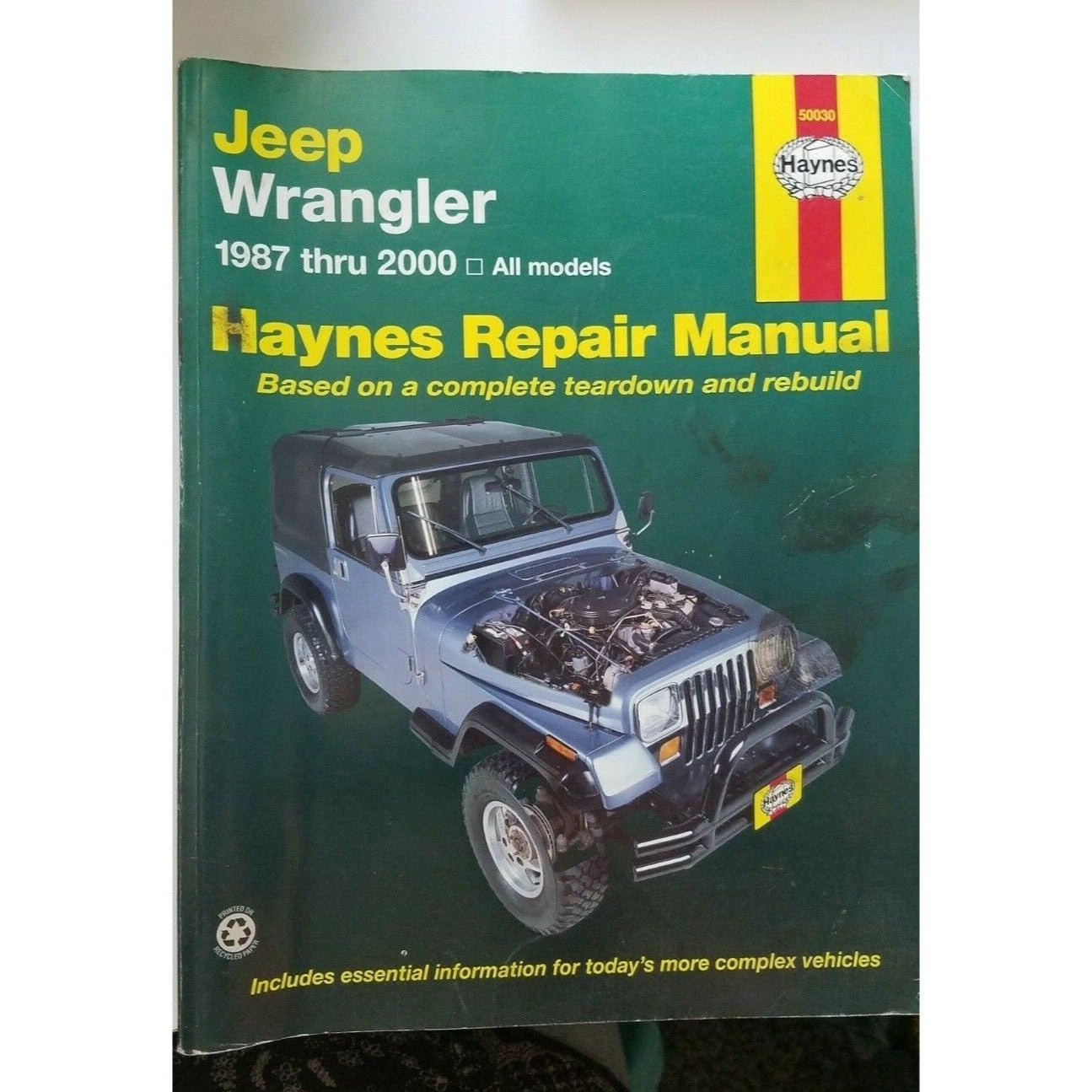 Book 1987 thru 2000 Haynes Jeep Wrangler All Models Automobile Repair Shop 50030