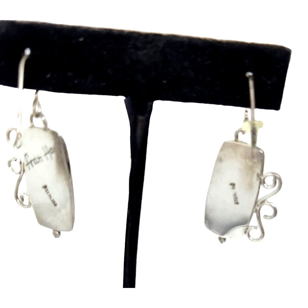 Earrings Imperial Agate  8.8 Gr 925 Silver 35mm x 20mm Silver Hooks Jerry & Fran Harr