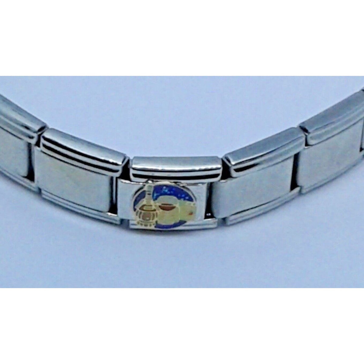Bracelet Pugster  Italian Charm Chianti  Glass of Wine & Cheese