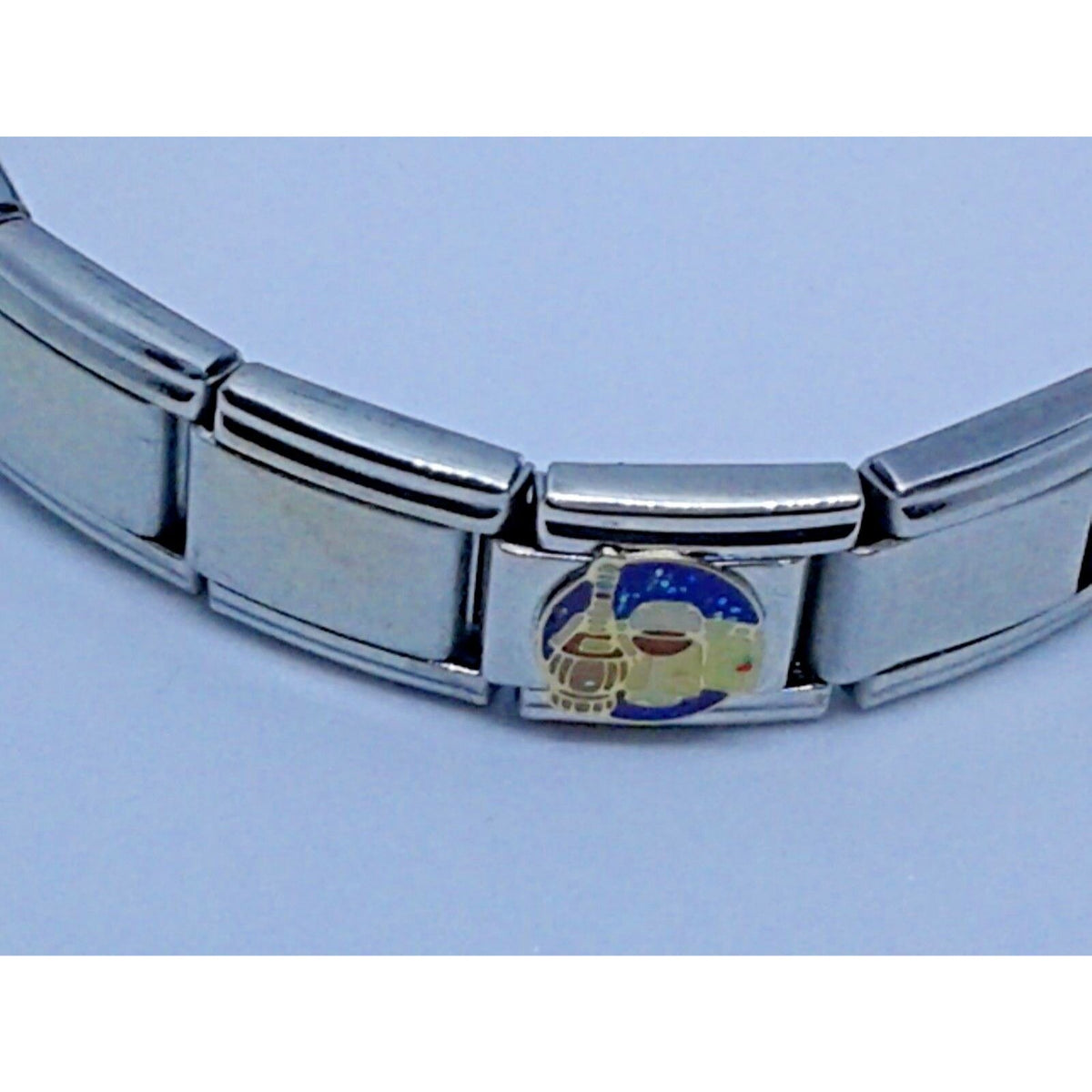 Bracelet Pugster  Italian Charm Chianti  Glass of Wine & Cheese