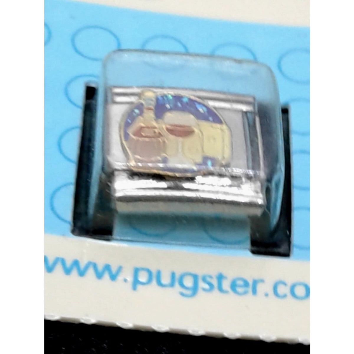 Bracelet Pugster  Italian Charm Chianti  Glass of Wine & Cheese