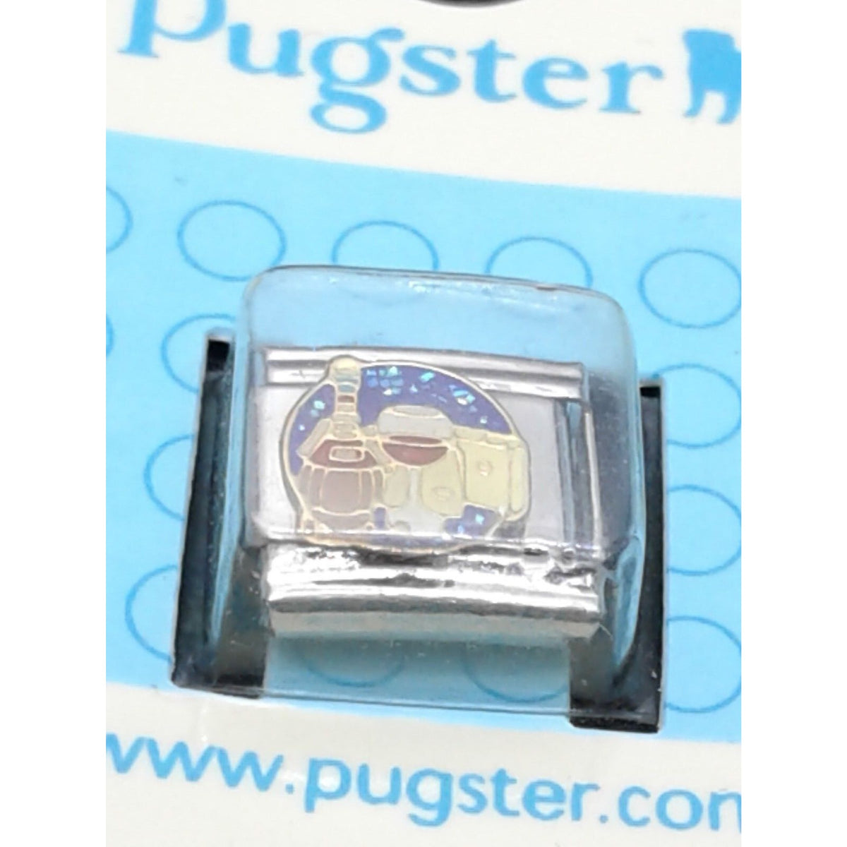 Bracelet Pugster  Italian Charm Chianti  Glass of Wine & Cheese