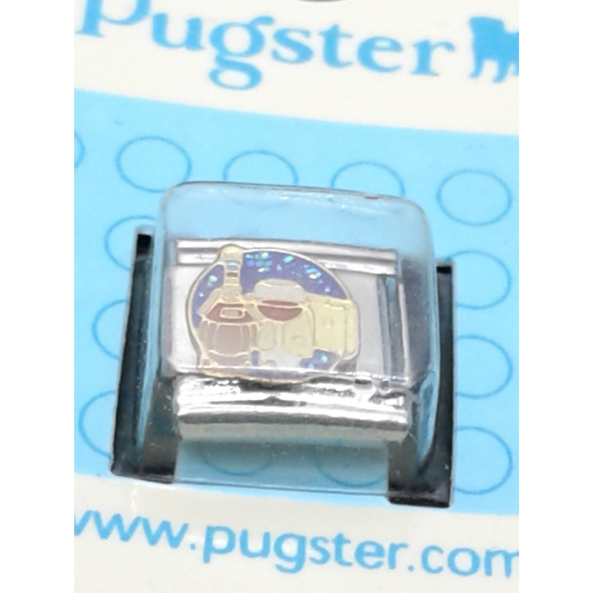 Bracelet Pugster  Italian Charm Chianti  Glass of Wine & Cheese