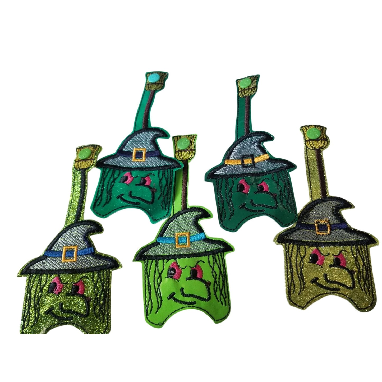 Bath & Body Works 1 oz Hand Sanitizer Set of 5 Witch Embroidered Faux Leather Holder