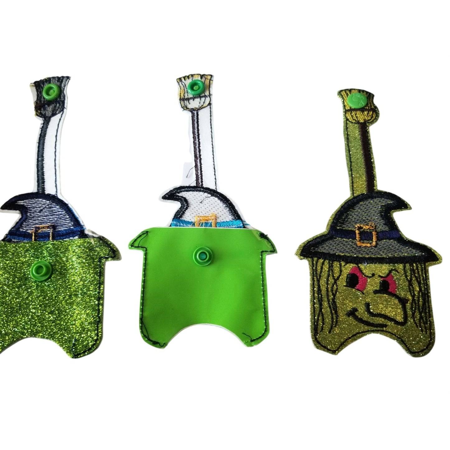 Bath & Body Works 1 oz Hand Sanitizer Set of 5 Witch Embroidered Faux Leather Holder