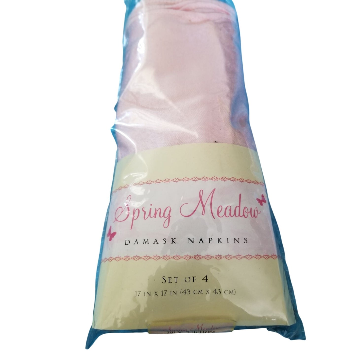 Napkins Cloth Spring Meadow Damask set of 4  Size 17" x 17"  52% Cotton 48 % Polyester