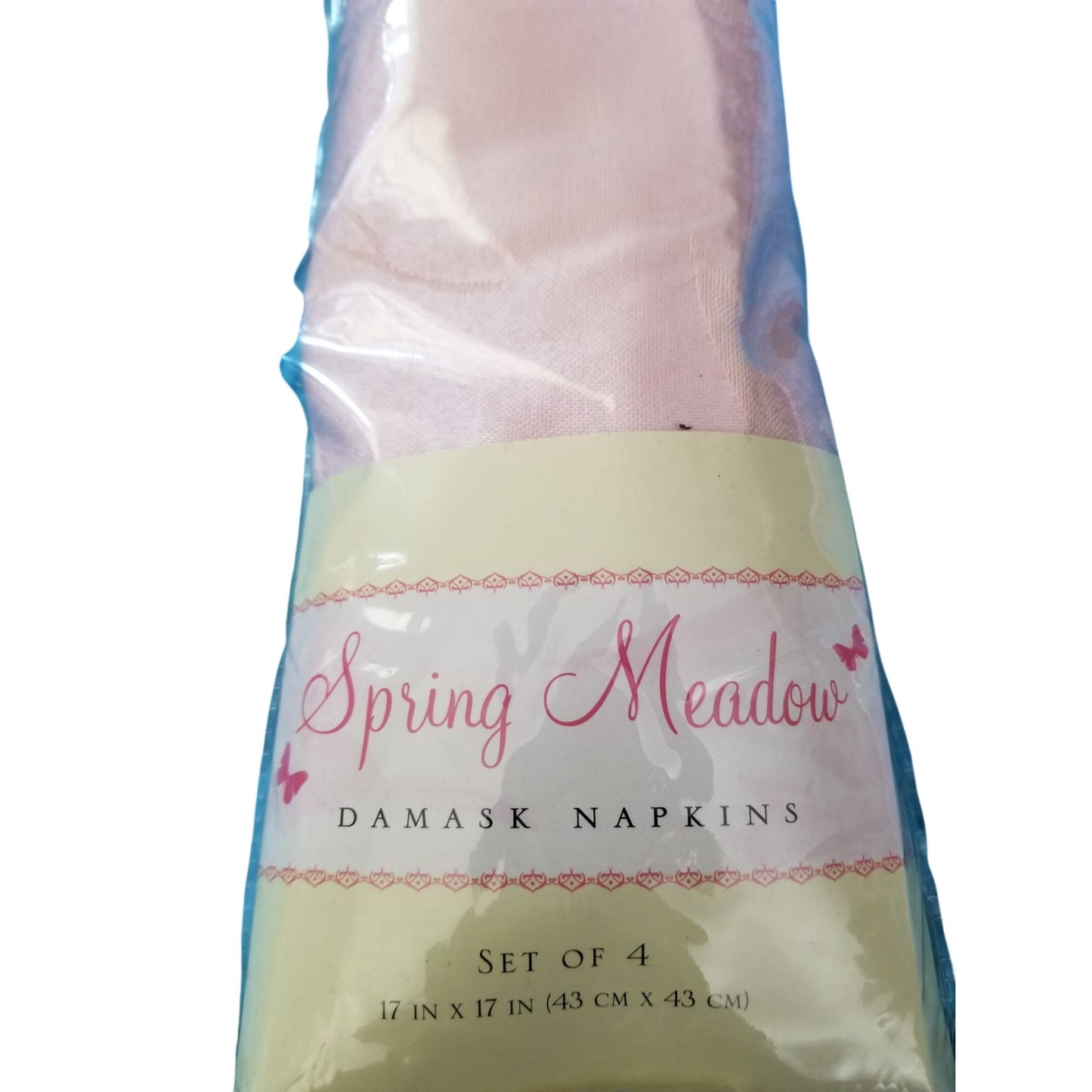 Napkins Cloth Spring Meadow Damask set of 4  Size 17" x 17"  52% Cotton 48 % Polyester