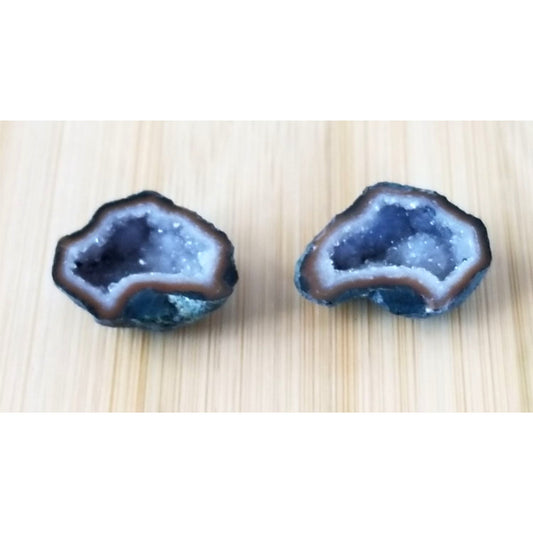 Gemstone Loose Pair Black Titanium Crystal Druzy  Matched Pair 22.5 ct  4.6  gr 15 mm x 20 mm x 5 mm