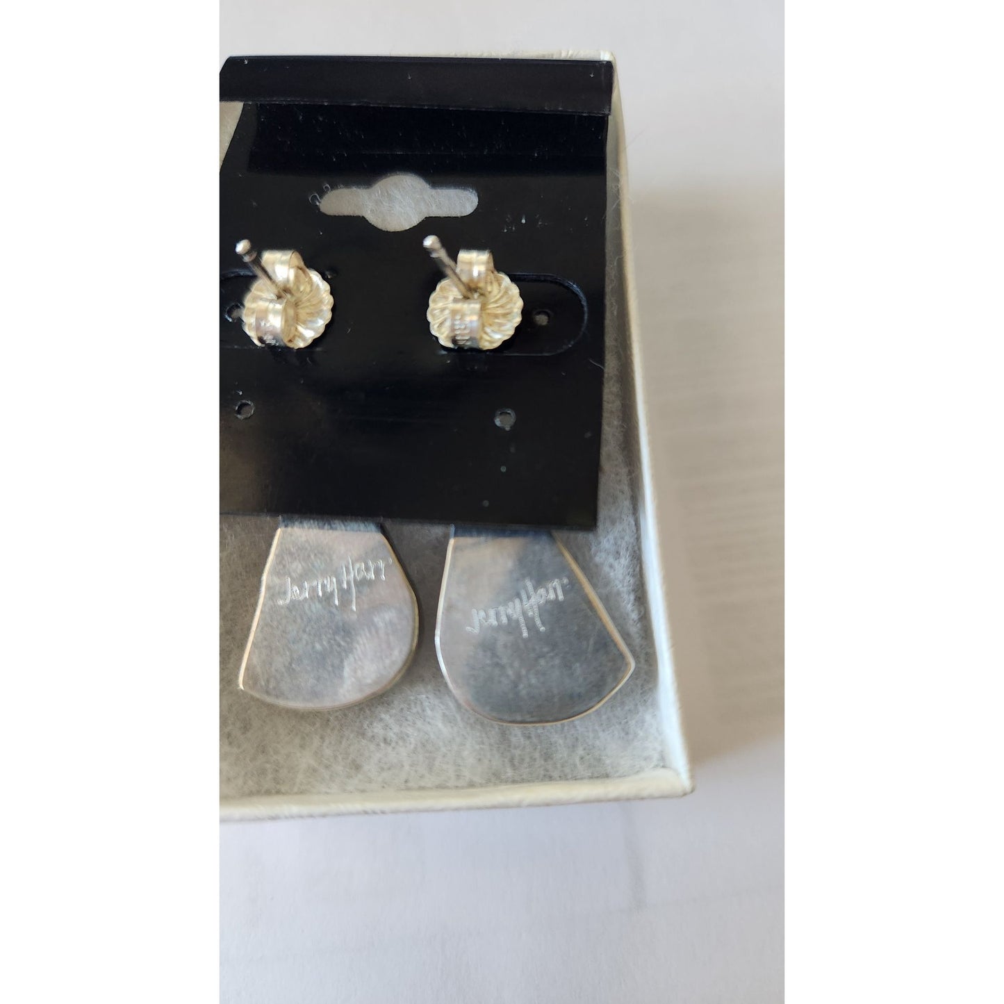 Earrings Palmwood Post Silver Drop 8.1 gr Jerry & Fran Harr Handmade