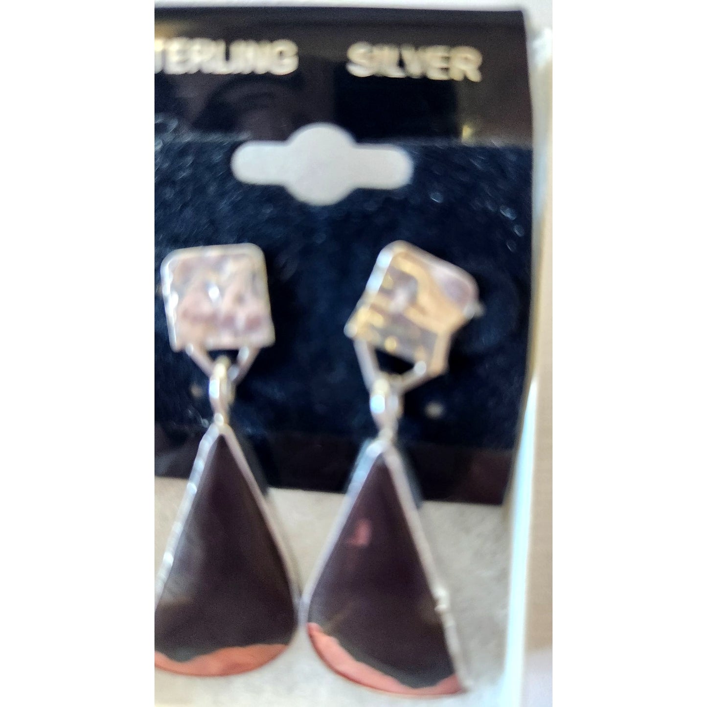 Earrings Palmwood Post Silver Drop 8.1 gr Jerry & Fran Harr Handmade