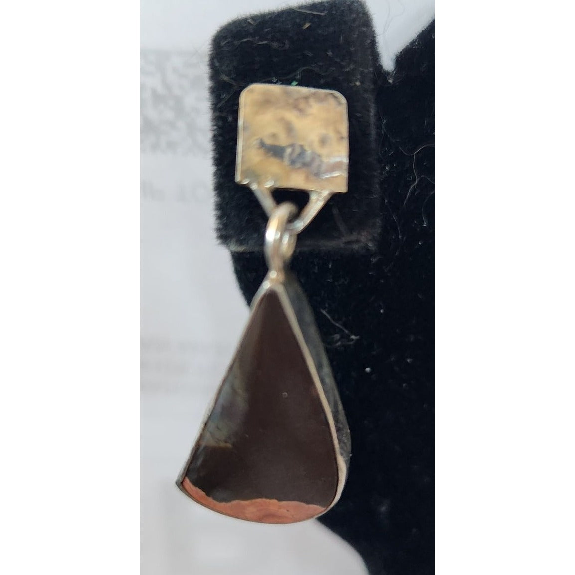 Earrings Palmwood Post Silver Drop 8.1 gr Jerry & Fran Harr Handmade