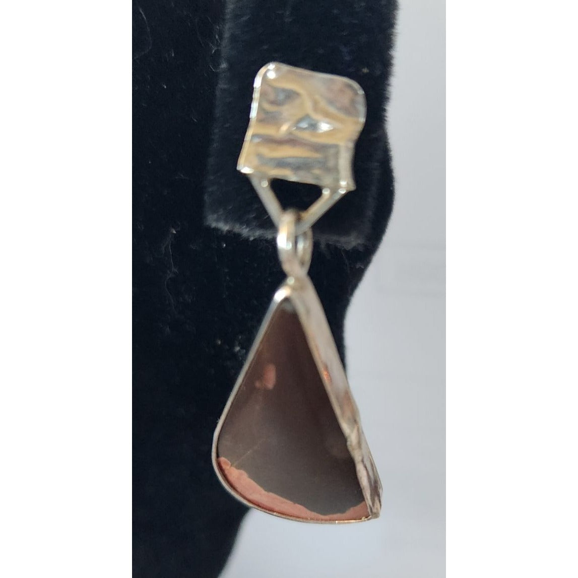 Earrings Palmwood Post Silver Drop 8.1 gr Jerry & Fran Harr Handmade