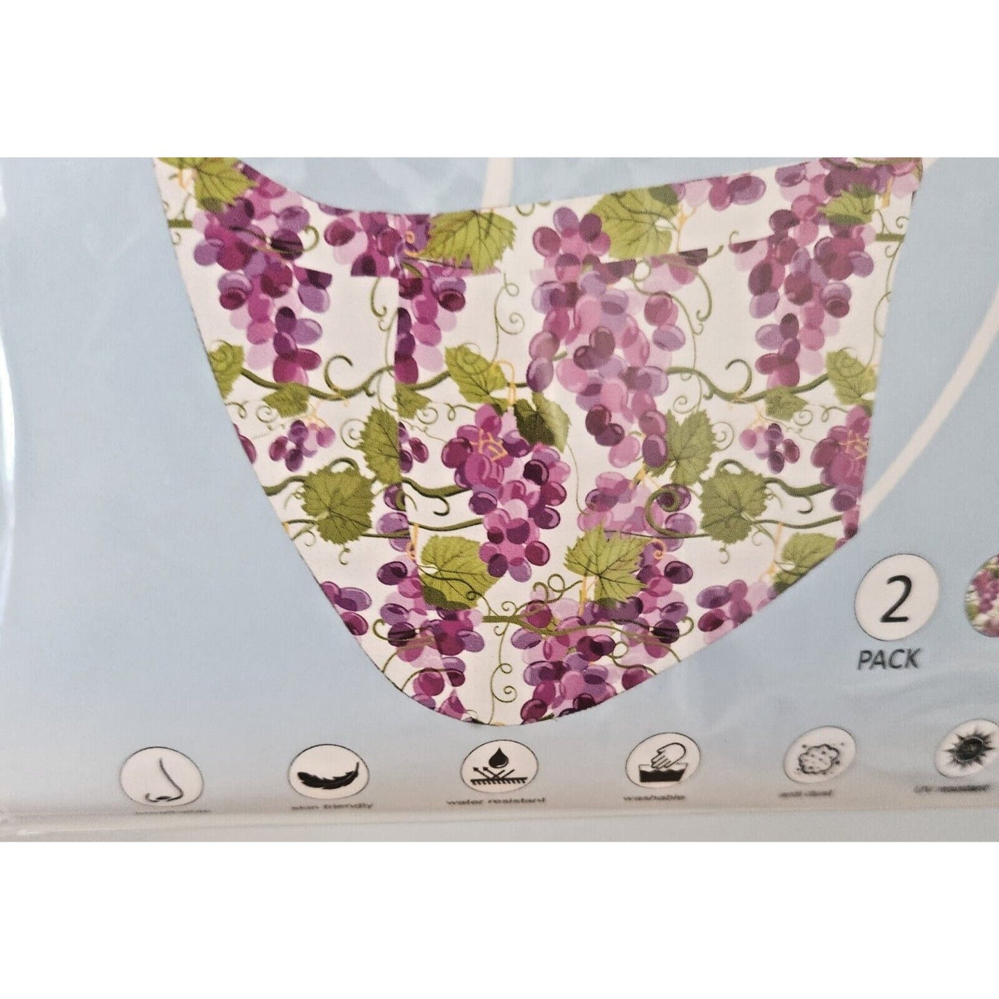 Mask Grapes Design Adult 2 pack 2 layers 100 % Polyester Washable Primeware