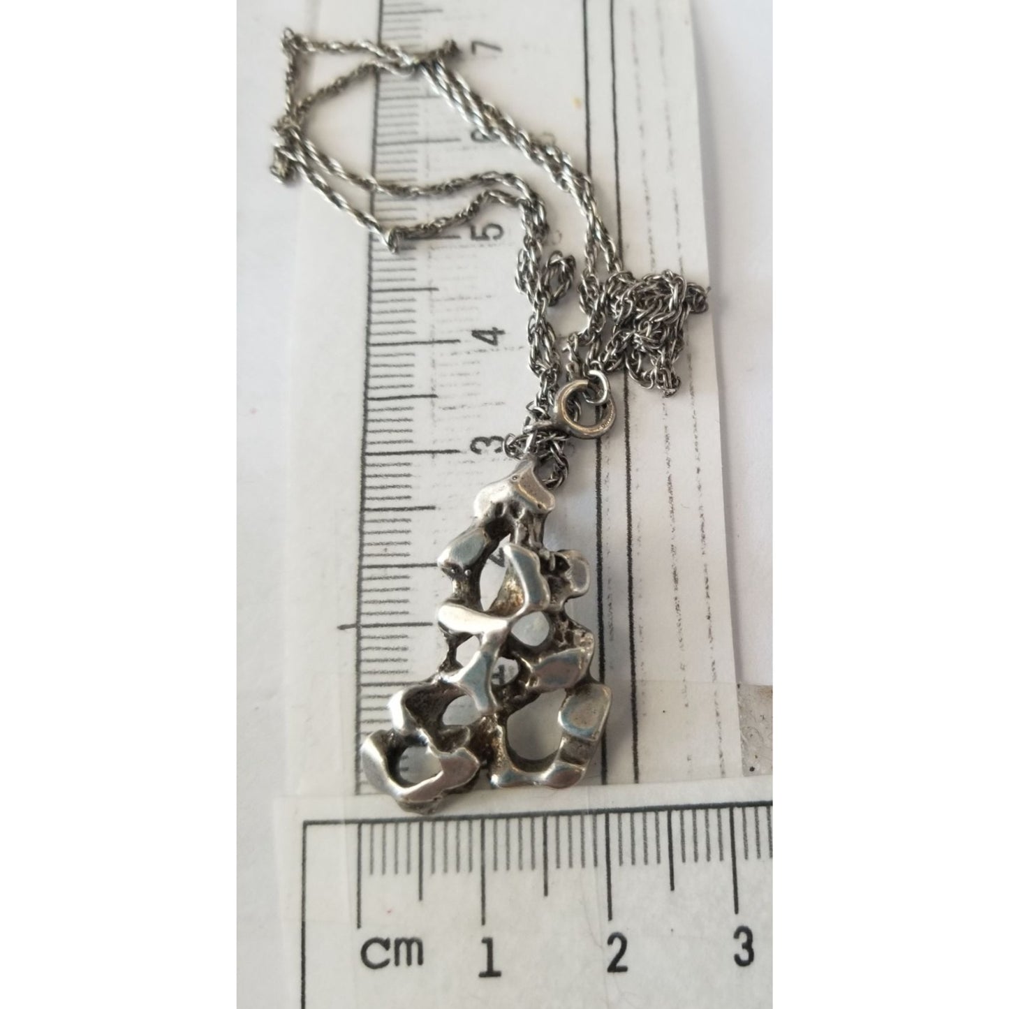 Necklace Silver Nugget 6.7   gr 33.5 ct  32 cm  x 24 cm  18" chain