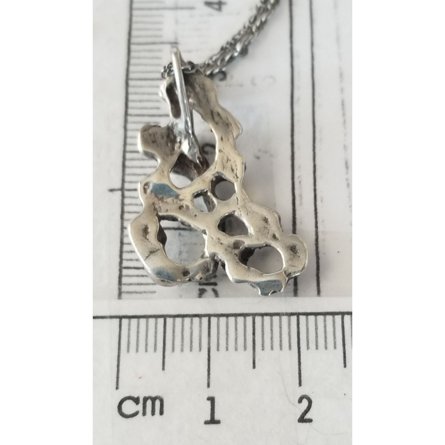 Necklace Silver Nugget 6.7   gr 33.5 ct  32 cm  x 24 cm  18" chain