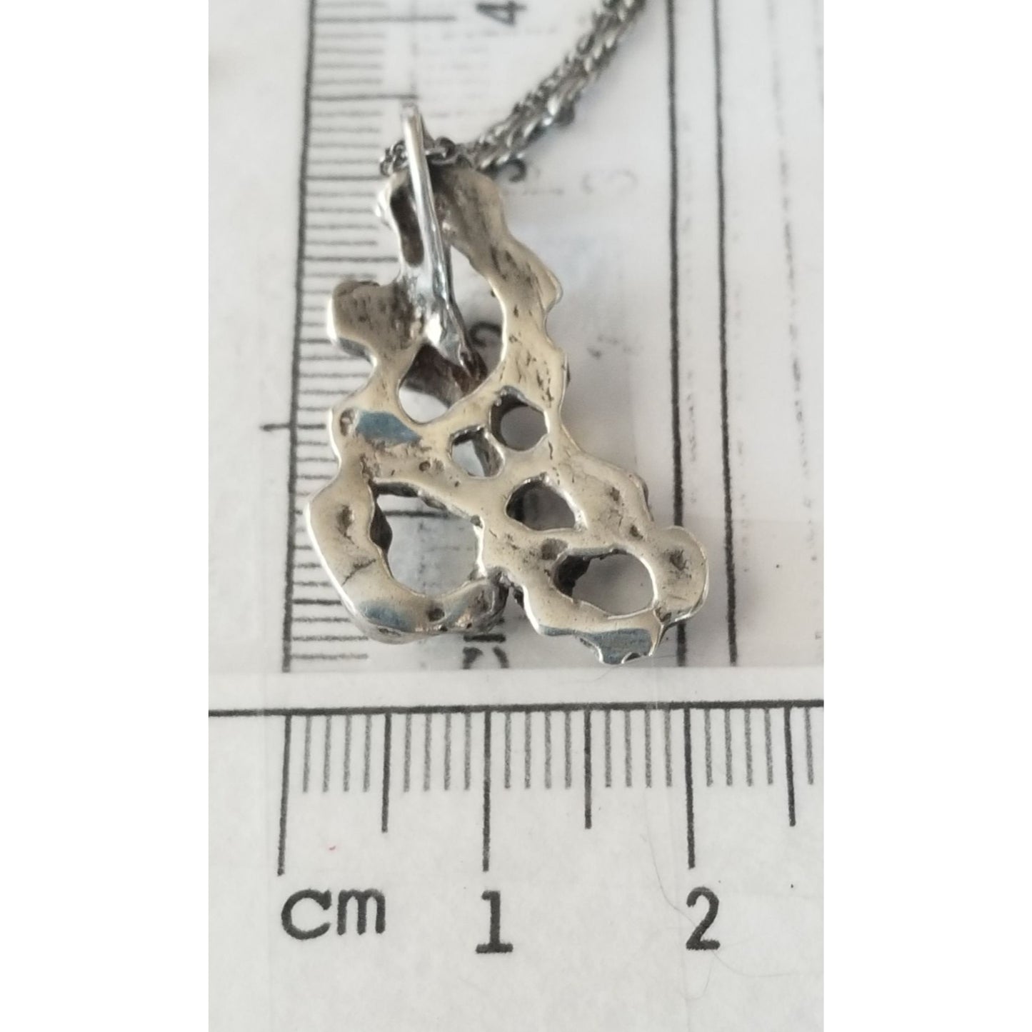 Necklace Silver Nugget 6.7   gr 33.5 ct  32 cm  x 24 cm  18" chain