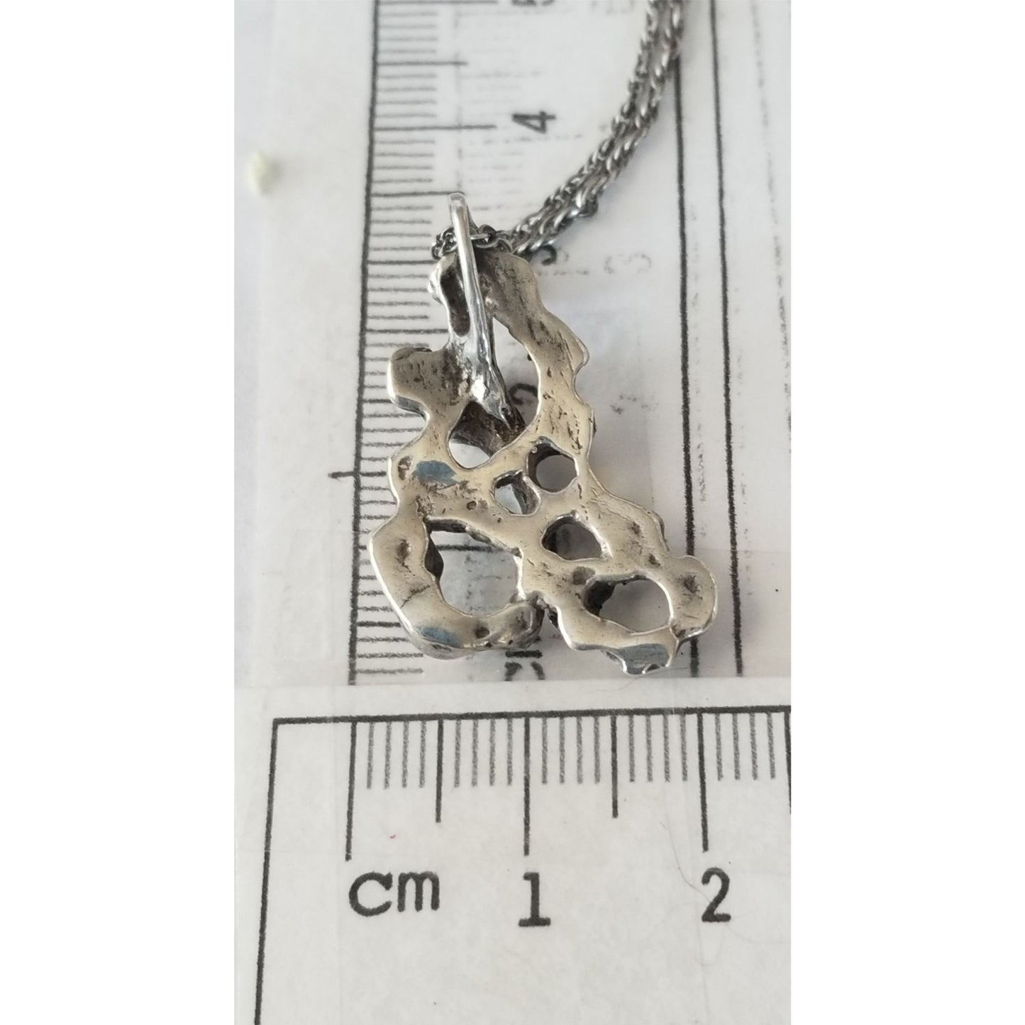Necklace Silver Nugget 6.7   gr 33.5 ct  32 cm  x 24 cm  18" chain