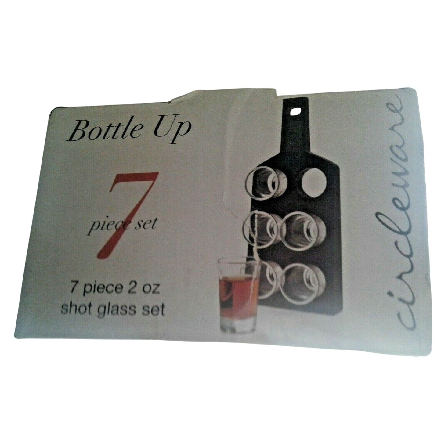 Shot Glasses Bottle Up 6 glasses with Holder for Serving Circleware 2 oz Glass