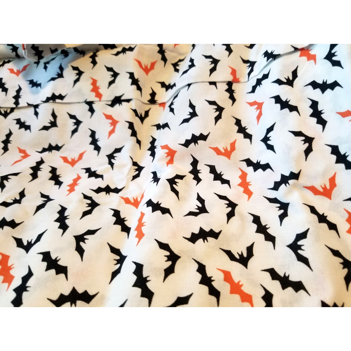 Material  White  Fabric Black and White Bats  44" x 36"   Cotton Craft Clothing fabric Joann  Fabric