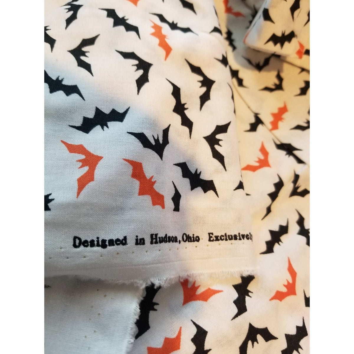 Material  White  Fabric Black and White Bats  44" x 36"   Cotton Craft Clothing fabric Joann  Fabric