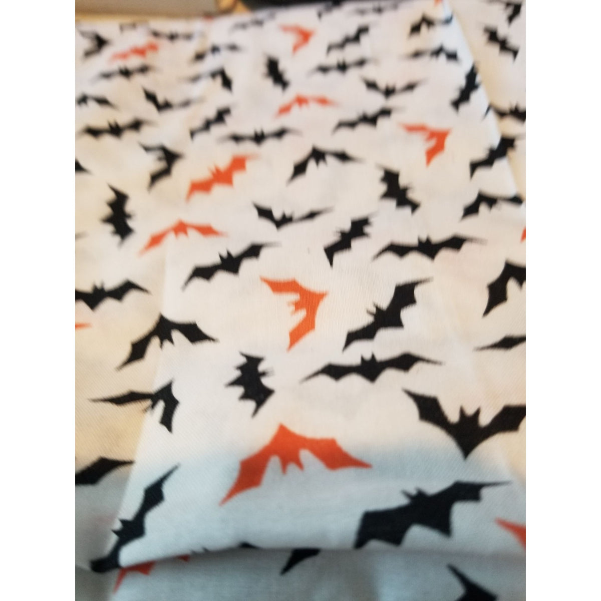 Material  White  Fabric Black and White Bats  44" x 36"   Cotton Craft Clothing fabric Joann  Fabric