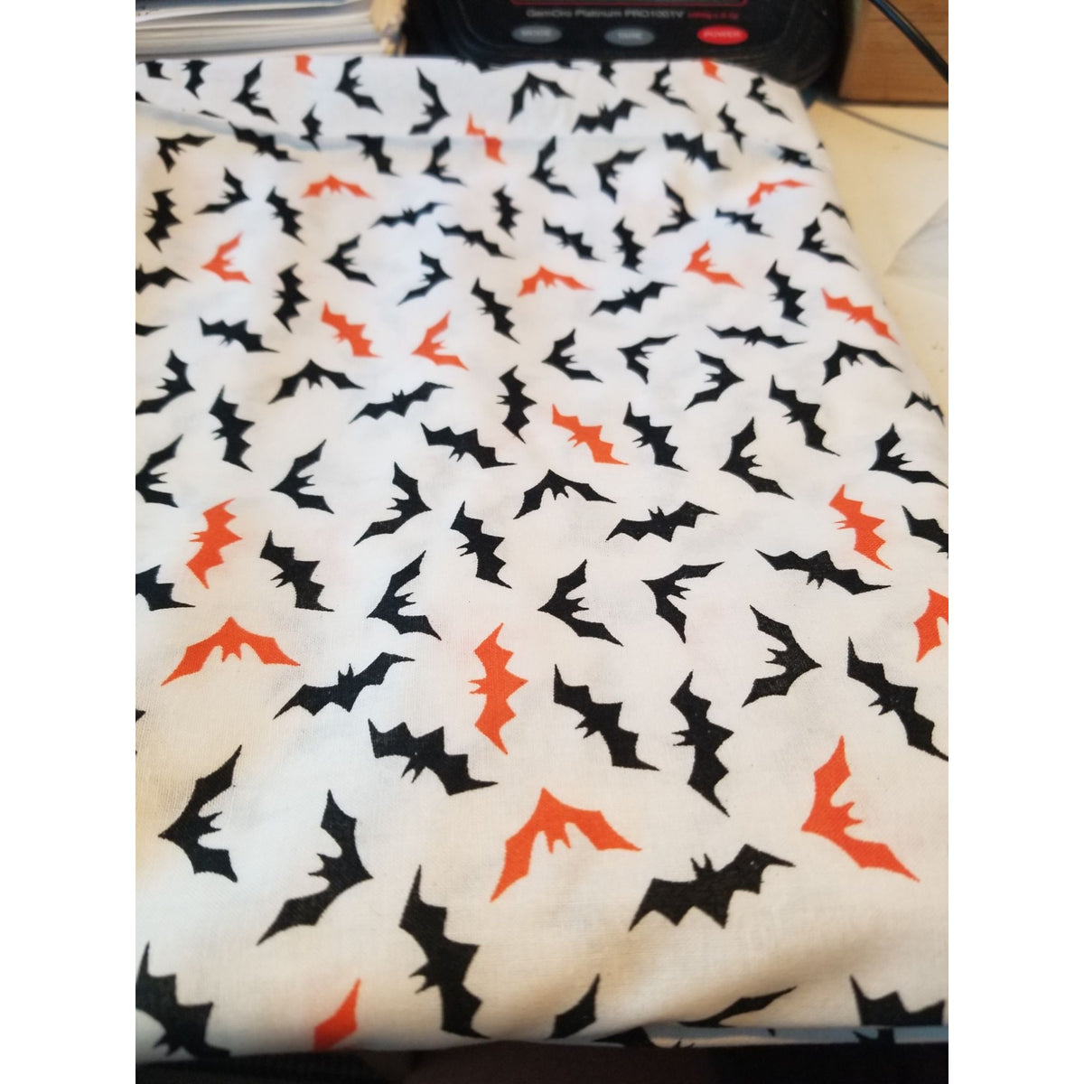 Material  White  Fabric Black and White Bats  44" x 36"   Cotton Craft Clothing fabric Joann  Fabric