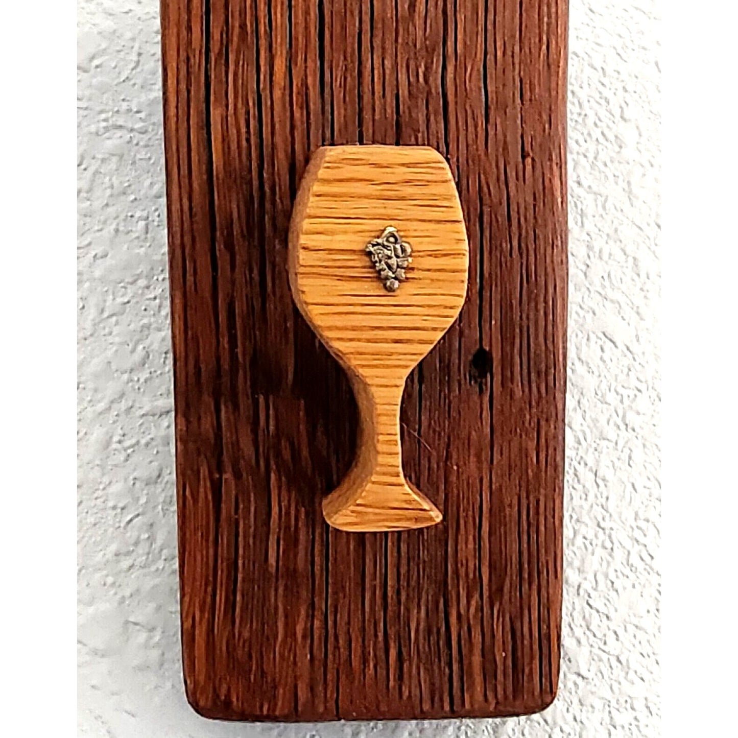 Wood Sign Wine Barrel Tall Wine Glass Grape Cluster Charm Light Wine Stave Toasted