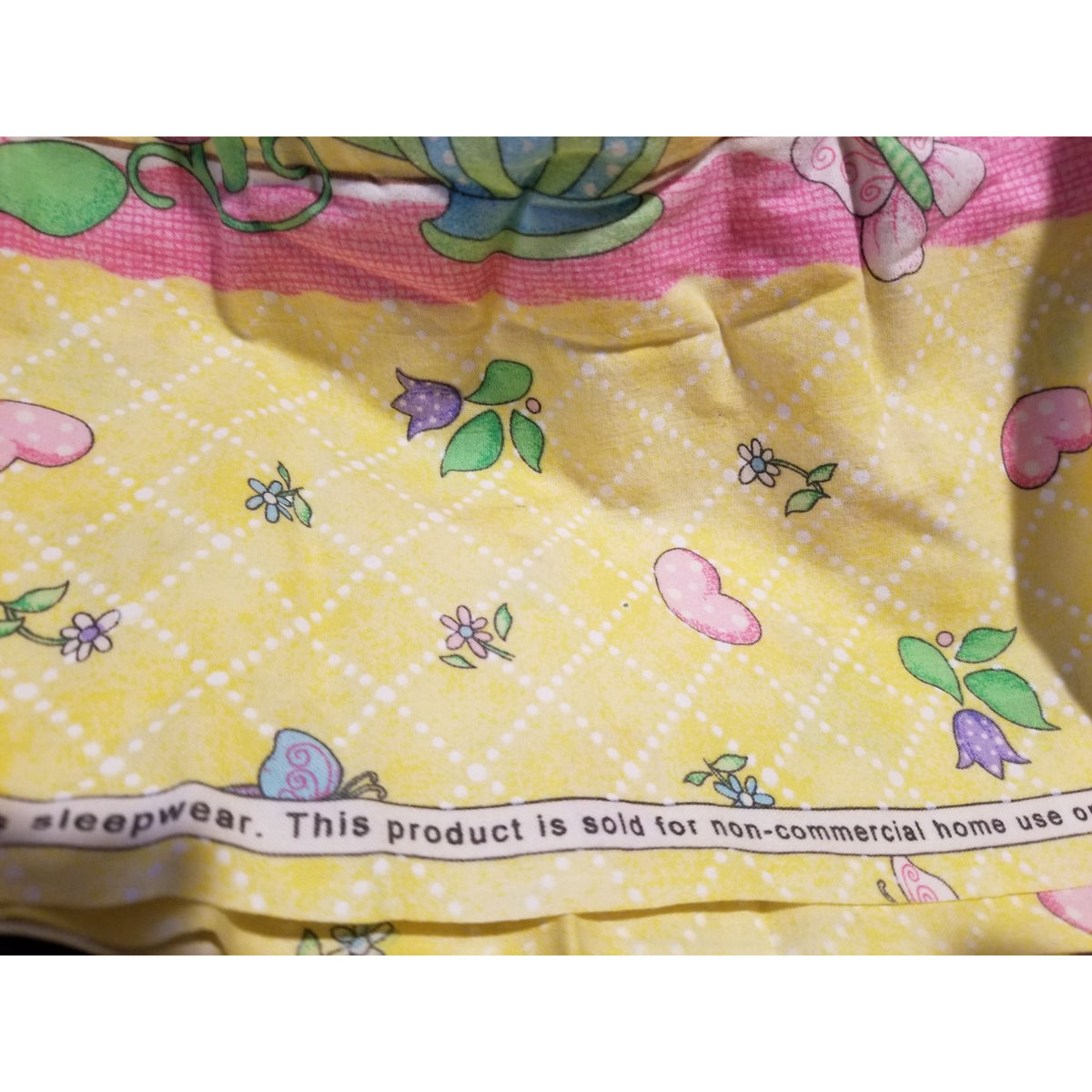 Material Cotton Daisy Kingdom Easter Teaparty Fabric By Beth Yarbrough 2005 Yellow Floral & Butterfly Print 44" x  72" Cotton