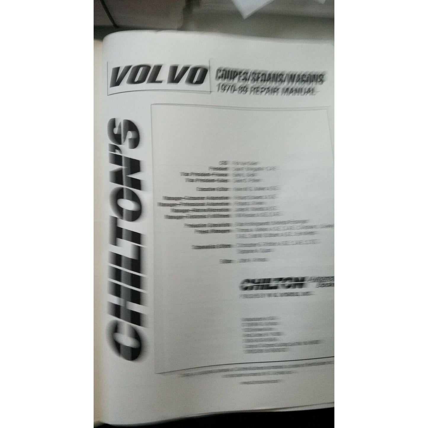 Book 1970-89 Chilton's Volvo Coupes Sedans Wagons  Repair Manual # 8766