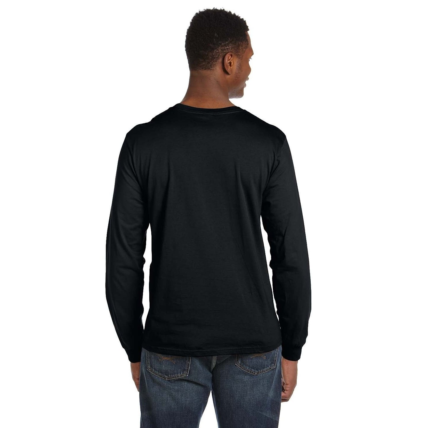 T-Shirt Black Long Sleeve Anvil 100% Cotton Size  XLarge Comfort Fit