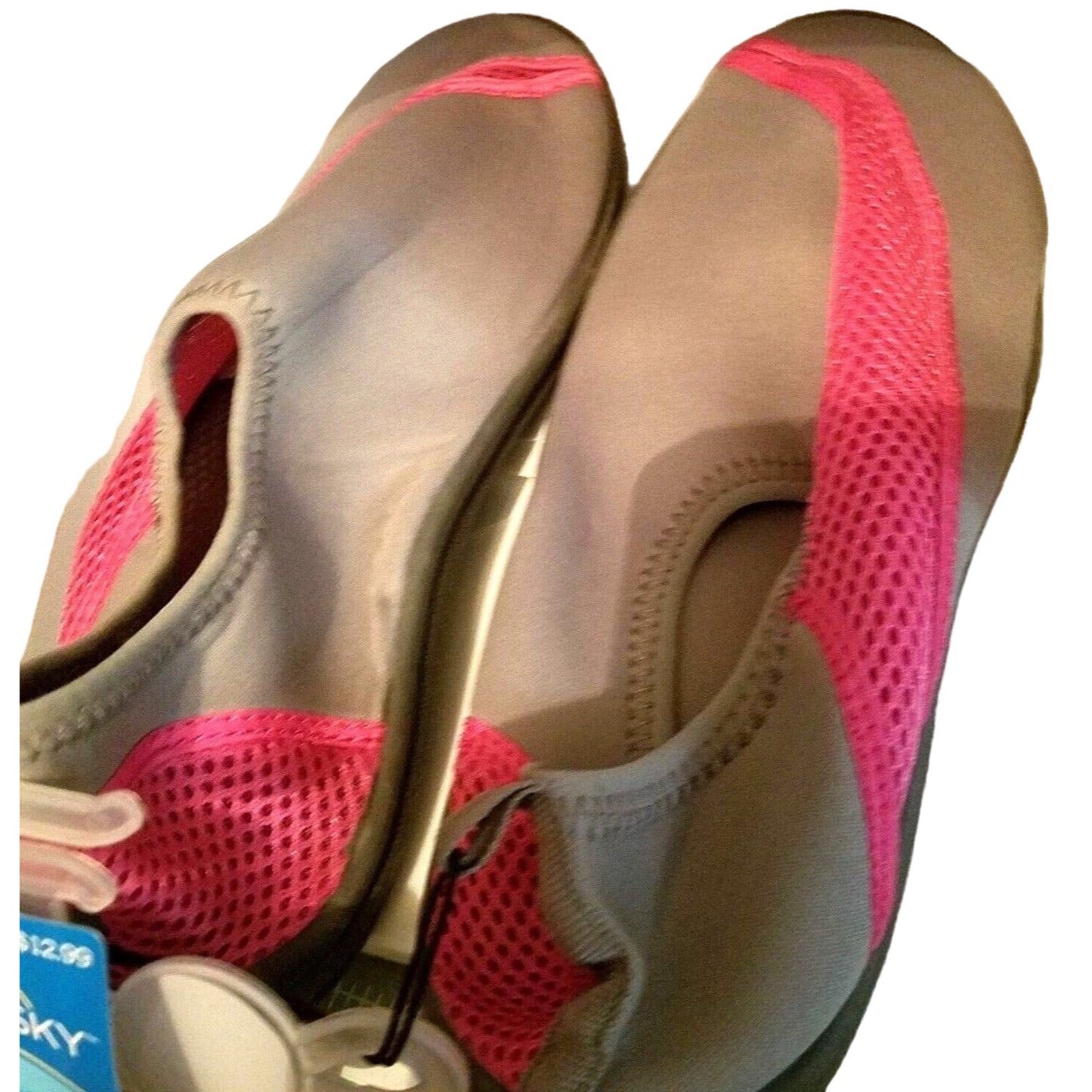 Shoes Water Shoes Size 9 -10 Swim Pink & Grey Women's Aqua Rubber Sole