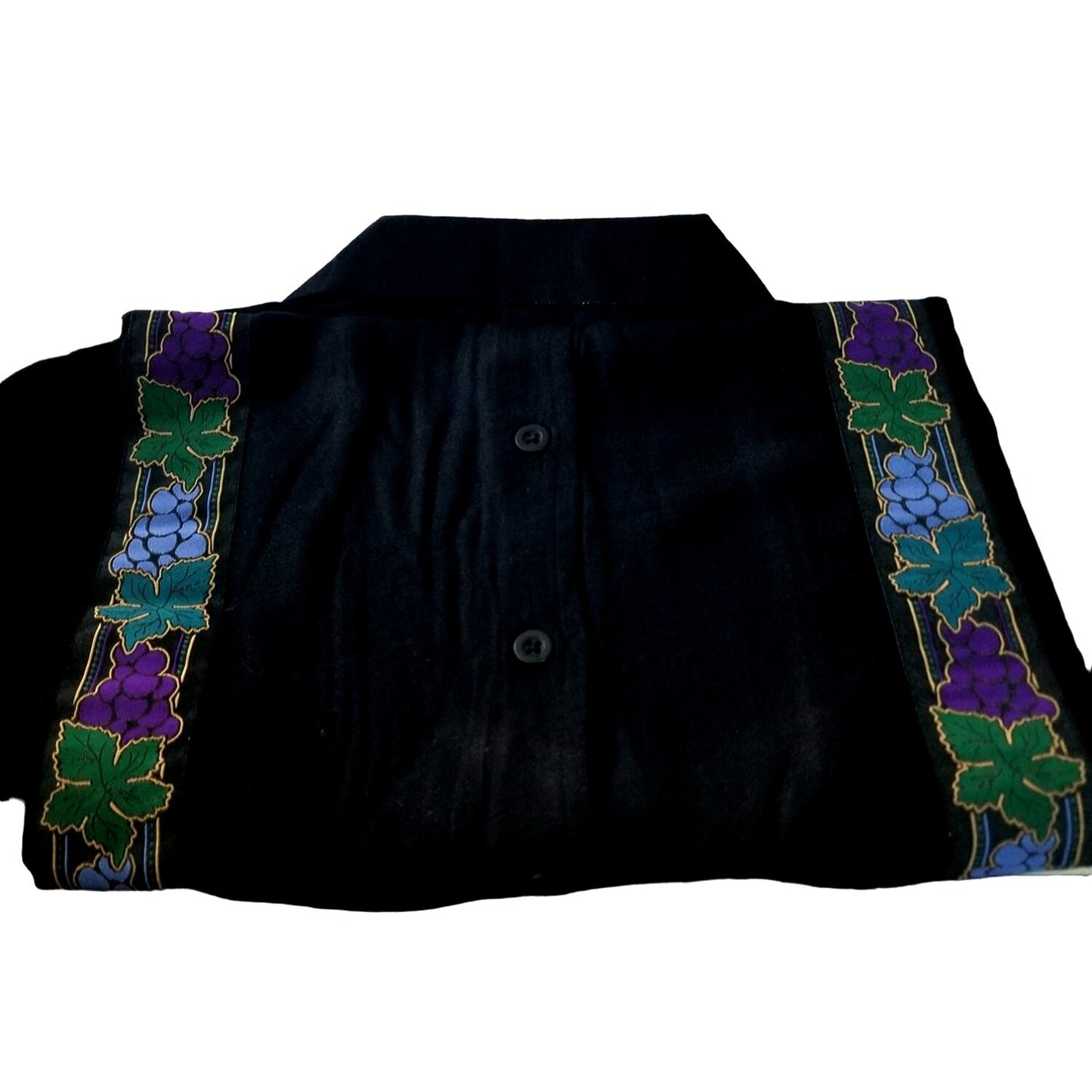 D. Club Original Shirt Men Medium Wine  Grapes Decor Sides Short Sleeve Button-Up  Shirt 100% Rayon