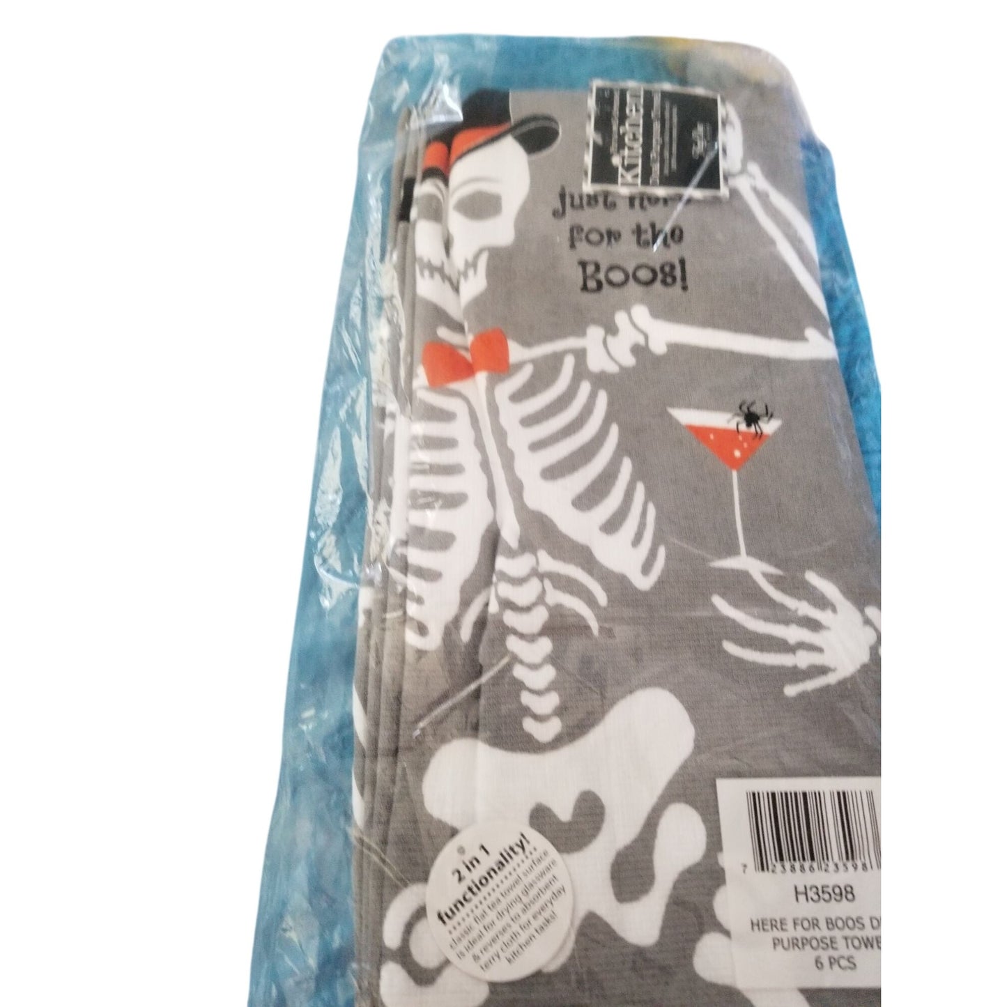 Kitchen Towel Kay Dee Size 16" x 26"   I am just here for the Boos Skelton  Dual Purpose